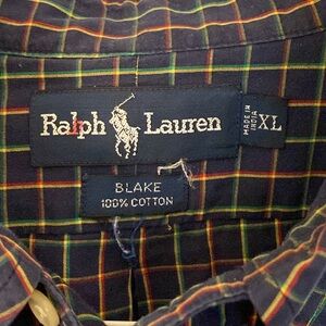 RALPH LAUREN POLO Button Front Long Sleeve Shirt Sz XL Plaid.